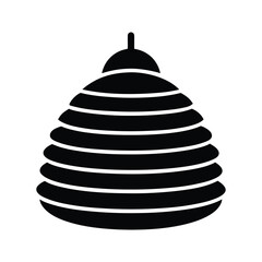 Beehive Dome Silhouette Icon Vector Illustration