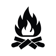 Campfire Simple Icon Vector Illustration