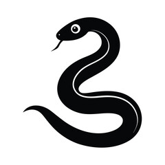 Curled Snake Silhouette Icon Vector Illustration