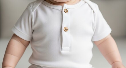 Buy organic cotton baby clothes white bodysuit with wooden buttons for newborns and infants online now
