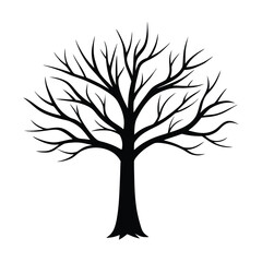 Leafless Tree Branches Icon Vector Illustration