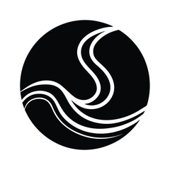 Fototapeta premium River Current Swirl Icon Vector Illustration