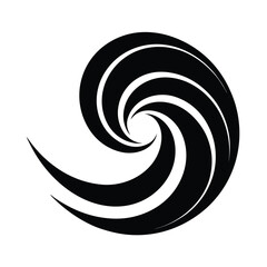 Stylized Wave Spiral Icon Vector Illustration