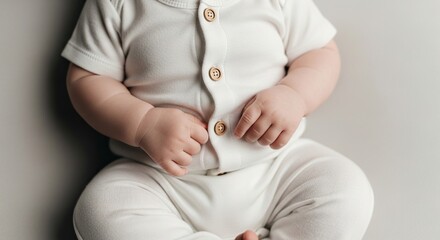 Cute baby in white button up outfit adorable newborn clothing infant fashion baby apparel baby photoshoot soft