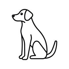 Single Line Sitting Cat Icon Vector Illustration