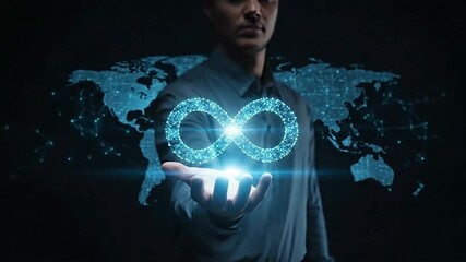 Infinity loop digital world technology future innovation science connection global network concept on transparent background - Powered by Adobe