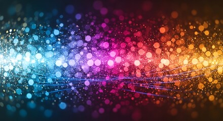 Abstract background with colorful bokeh lights and a grid pattern, creating a vibrant and dynamic visual effect, perfect for adding a touch of magic