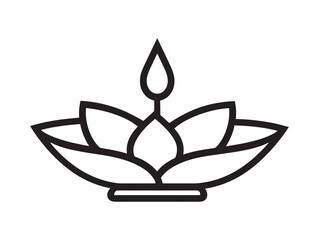 Lotus Candle Holder Icon Elegant 2D Vector Design