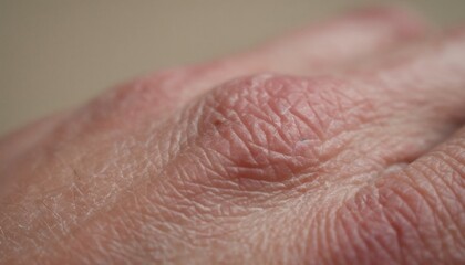 Fototapeta premium Close-up of rough skin layer on aging hand with deep texture details
