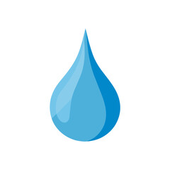 Clean Blue Water Drop Icon on White Background