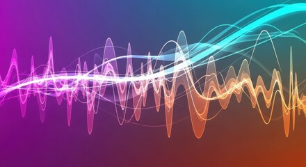 Abstract energy sound wave light gradient vibrant background illustration