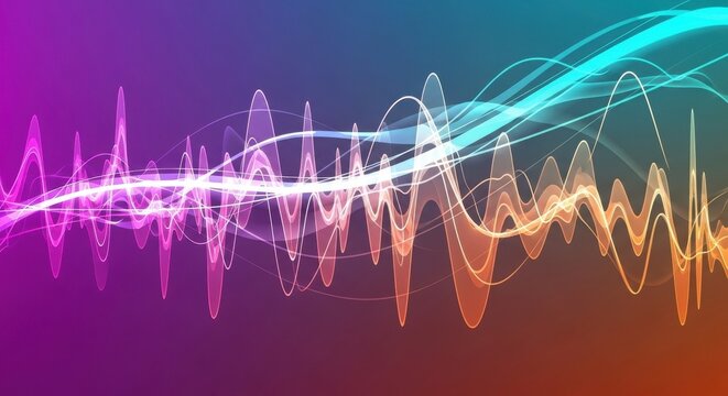 Abstract energy sound wave light gradient vibrant background illustration