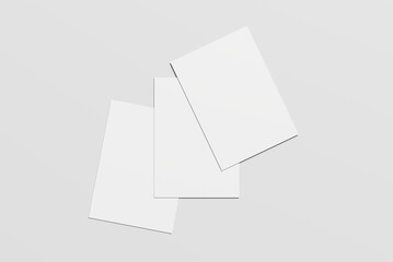 Clean and Elegant Flyer Mockup with Stacked Layout on Neutral Surface