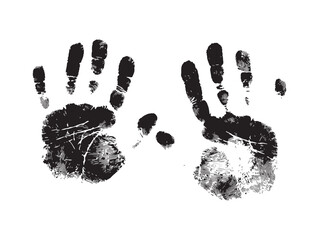 Minimalist clean handprints 2D vector line art illustration