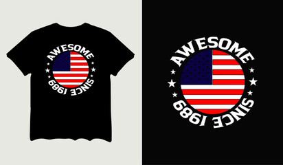 Awesome since 1989 t-shirt design for t-shirt quotes or poster svg printable cut file
