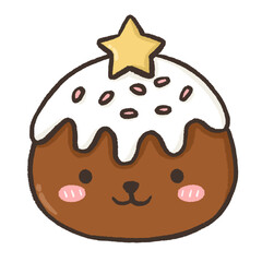 Cute Christmas Donut Illustration with Star