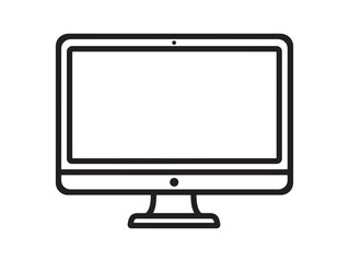 Modern Desktop Computer Line Icon 2D Vector Art