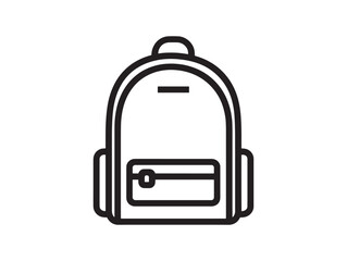 Outline backpack illustration rendered as modern vector line