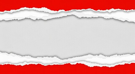 Red paper with torn edges and copy space for text and design
