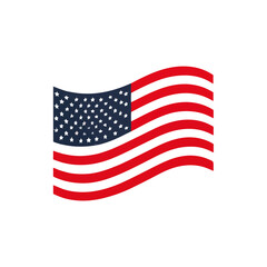 American Flag Icon Patriotic Waving Emblem for Design