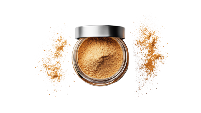 Garlic Powder in a Jar with Spilled Powder