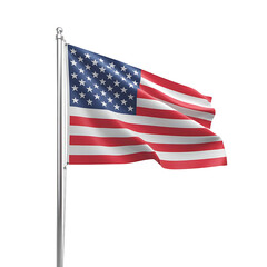 Waving American flag with stars and stripes, a patriotic symbol of the United States