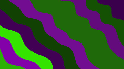 Deep Purple and Green Abstract Wavy Stripe Art Background for Digital Design
