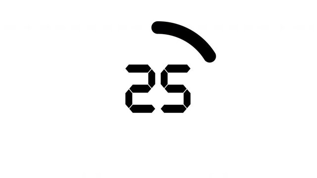 thirty second countdown timer animation with circle line element, 30 to 0 seconds
