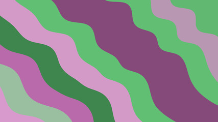 Elegant Green and Purple Wavy Stripes: Abstract Art Background Design for Textiles and Wallpapers