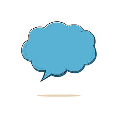 Obraz premium Comic Book Speech Bubble Blue Cloud with Shadow