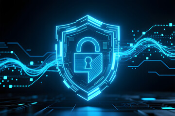 cyber security, technology, digital, futuristic, alert icon, warning symbol, neon glow, blue light, hacking, data protection, firewall, encryption, cyber attack, digital network, security system, high