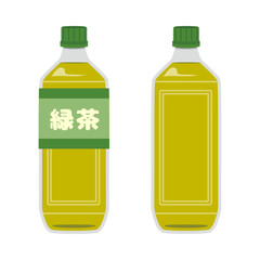 ペットボトルの緑茶のイラスト