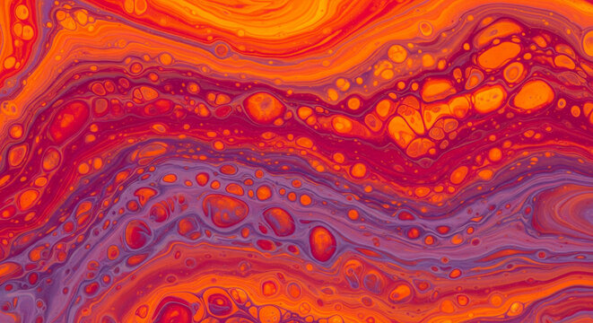 abstract, fluid art, acrylic pour, texture, vibrant, colorful, modern, artistic, swirl, macro, glossy, pattern, orange, red, purple, contemporary, design, background, paint, flow