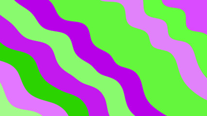 Lively Neon Waves: Abstract Background Featuring Bright Green, Purple, and Light Green Stripes