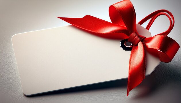 gift tag with red ribbon