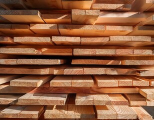 stacked light wood beams