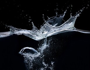 water splashes against black background