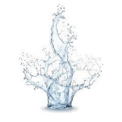  fresh water splash isolated on white  png