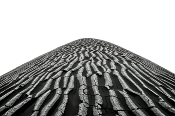 Rough cracked ridges and deep furrows isolated on transparent background