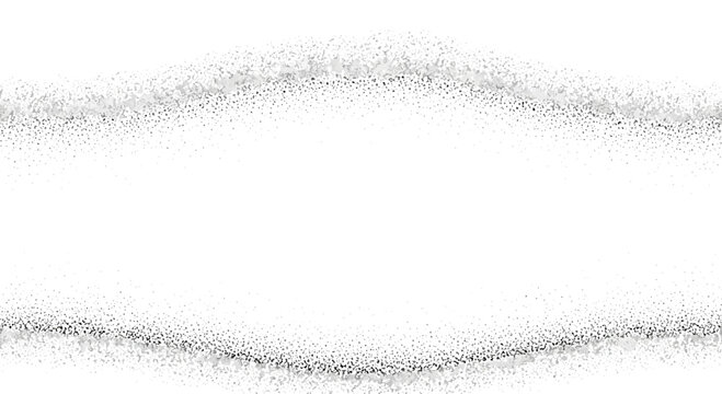 Abstract silver glitter dust wave frame transparent background luxury glamour design element