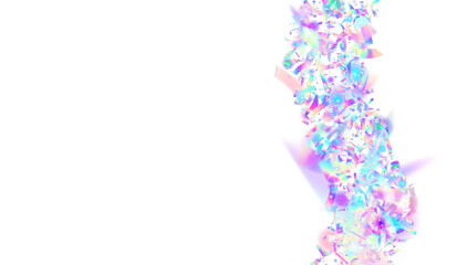 Rainbow Glitter. Carnaval Tinsel. Purple 3d Serpentine. Isolated Dust. Happy Isolated Cristals. Modern Poster. Iridescent Confetti. Light Texture. Blue Rainbow Glitter