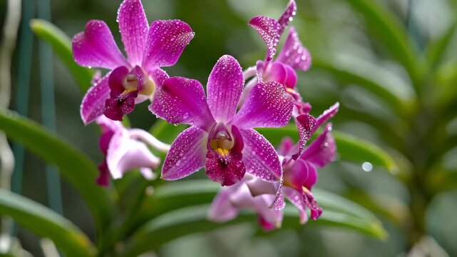 Vibrant Orchid Blooms - A Close-Up Look at Natures Beauty.