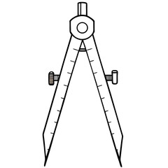 Caliper compass tool with a simple design on a white background