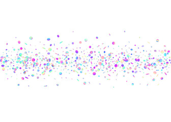 Iridescent Paper. Hologram Confetti. Pink Light Tinsel. Isolated Banner. Happy Birthday Cristals. Digital Design. Unicorn Effect. Disco Texture. Purple Iridescent Paper