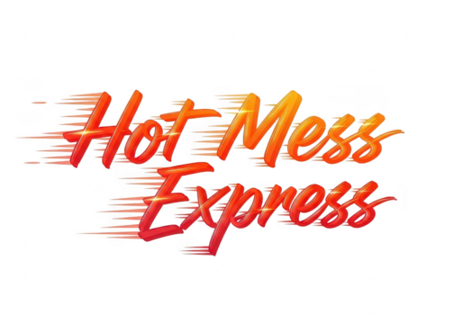 Hot Mess Express Text Logo with Speed Lines isolated on transparent background - Powered by Adobe