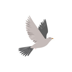 Obraz premium Flying Dove Minimalist Bird Illustration with Neutral Colors