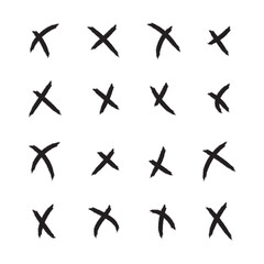 Black cross x vector icon. no wrong symbol. delete, vote sign. graphic design element set on a white background