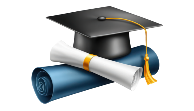 Graduation Cap and Diploma Symbolizing Academic Achievement and Success