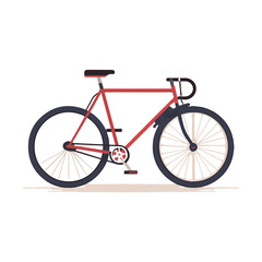 Fototapeta premium Minimalist Red Bicycle on White Background Vector Art