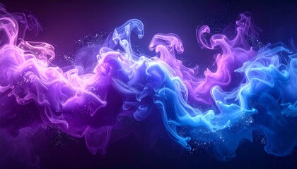 Swirling ethereal smoke abstract in purple and blue, a digital art piece against a dark backdrop